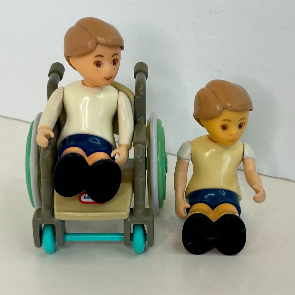 Little Tikes Place Miniatures Wheelchair and Two Friend Figures Set 1993 USA